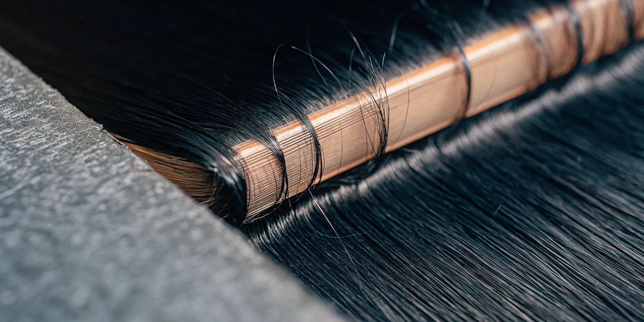 Close-up of healthy, smooth, color-treated hair showing restored cuticle alignment