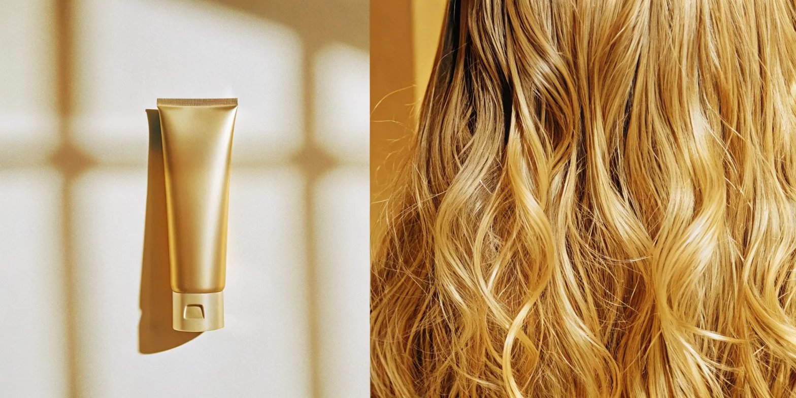 Luxury deep conditioner treatment for color-treated hair with clean clinical aesthetic