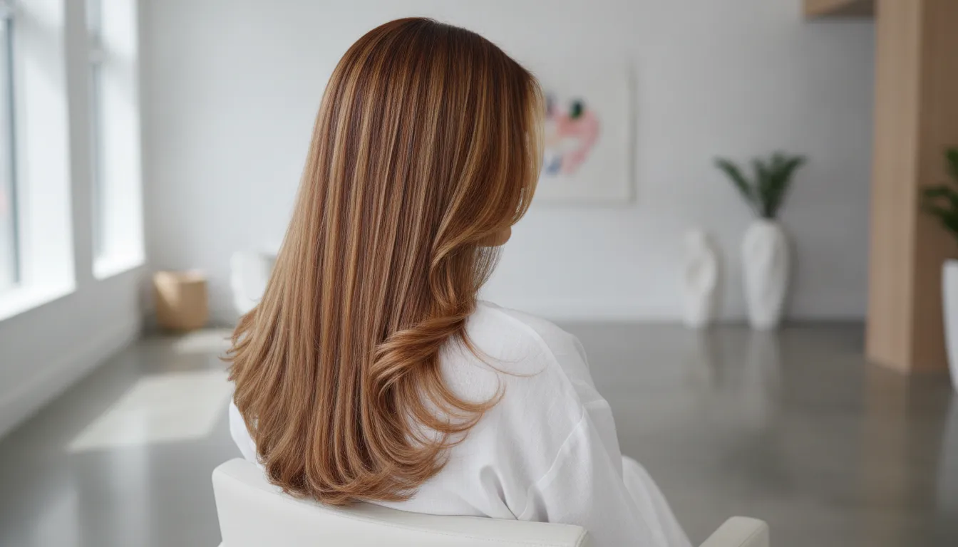 Color-treated hair with a polished, balanced finish